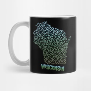 Wisconsin State Outline Maze & Labyrinth Mug